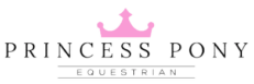 Pink crown and black princess pony writing logo